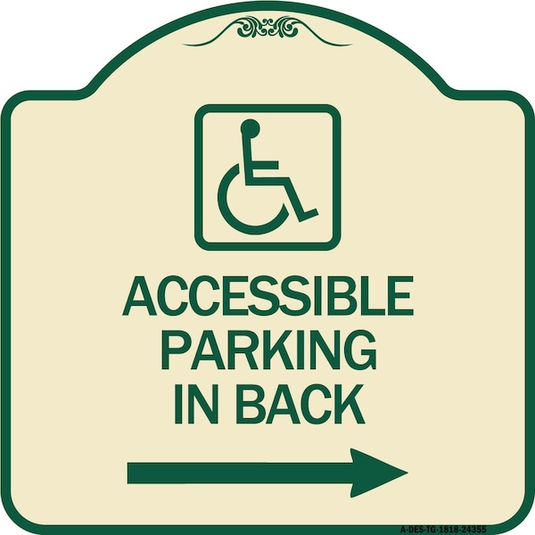 Signmission Accessible Parking on Right Arrow W/ Graphic Heavy-Gauge Aluminum Sign, 18" x 18", TG-1818-24355 A-DES-TG-1818-24355 - main